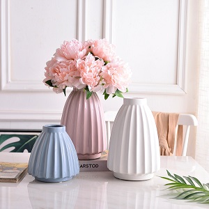 Bình sứ cắm hoa vân sọc miệng nhỏ