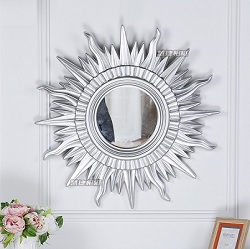 Gương treo tường mặt trời 8052 xám trắng
