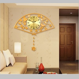 Đồng hồ treo tường cánh quạt vàng