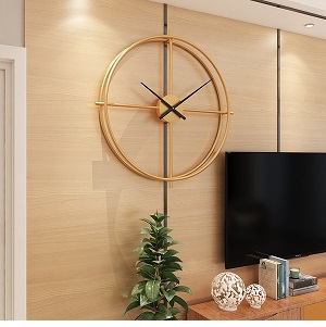 Đồng hồ treo tường sắt cổ 04 vàng