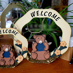 Bảng Welcome hình gấu