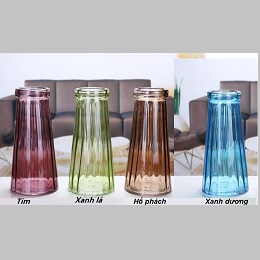 Lọ thuỷ tinh 4 màu sọc (1 lọ) ( Hết Hàng )