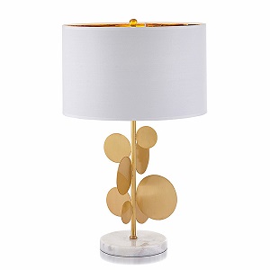 Đèn ngủ để bàn thân kim loại vàng 07