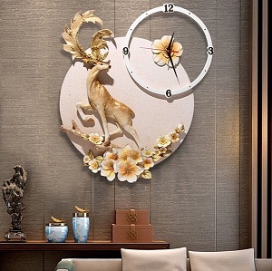 Đồng hồ treo tường hình hươu mặt trăng