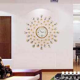 Đồng hồ treo tường đính đá 19 
