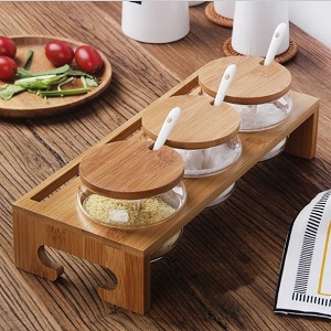 Bộ 3 hũ đựng gia vị thủy tinh