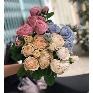 Hoa hồng vải cành 3 bông