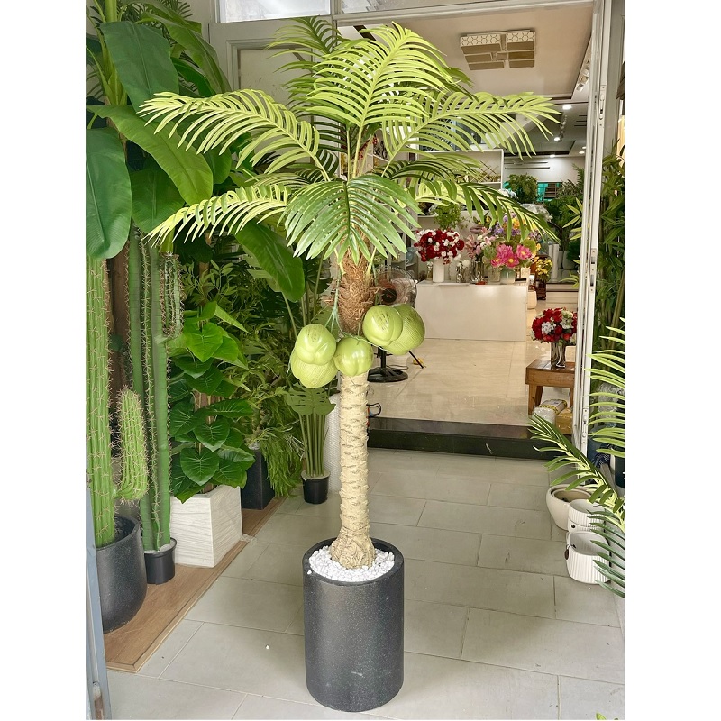 Chậu cây dừa giả trang trí nội thất đẹp giống thật
