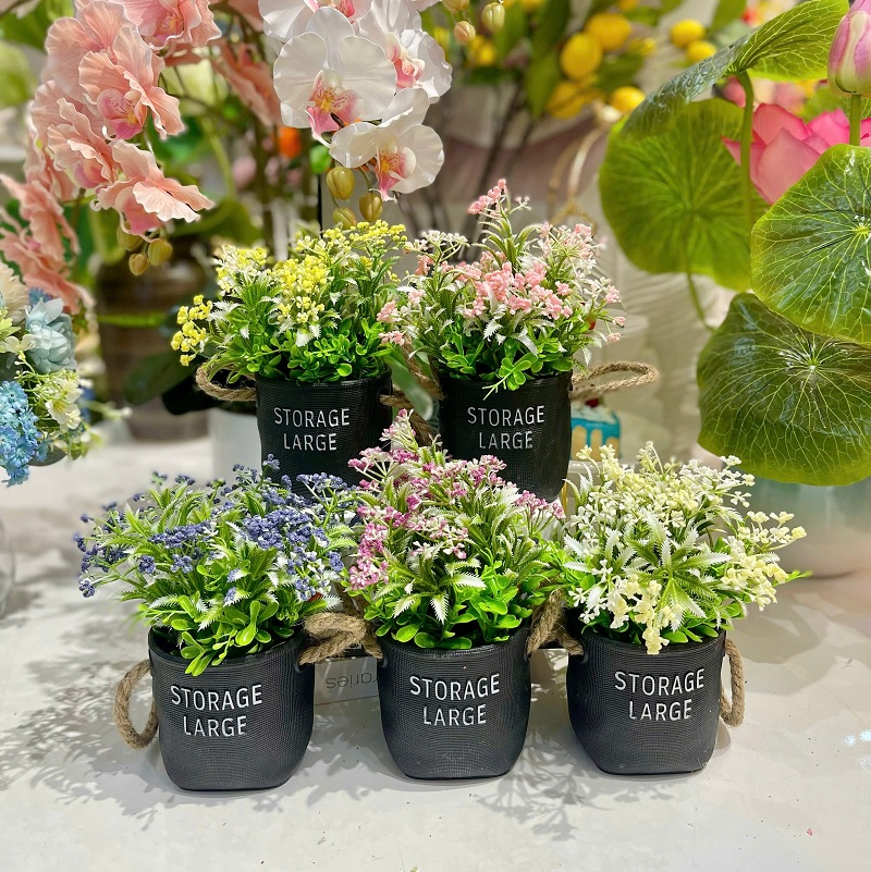 Chậu lẵng hoa nhỏ để bàn trang trí