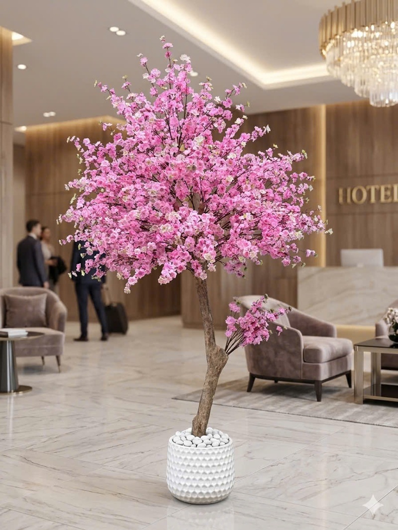Cây hoa đào giả trang trí đẹp giống thật