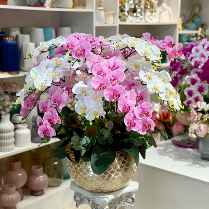 Chậu hoa lan khảm trai cao cấp