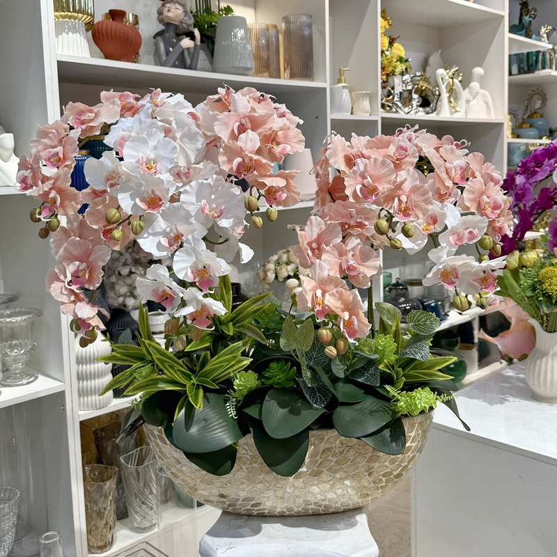 Chậu hoa lan hồ điệp giả cao cấp