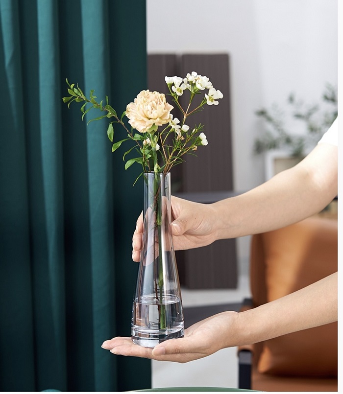 Bình thủy tinh cắm hoa nhỏ gọn đơn giản giá rẻ trang trí phòng khách bàn làm việc