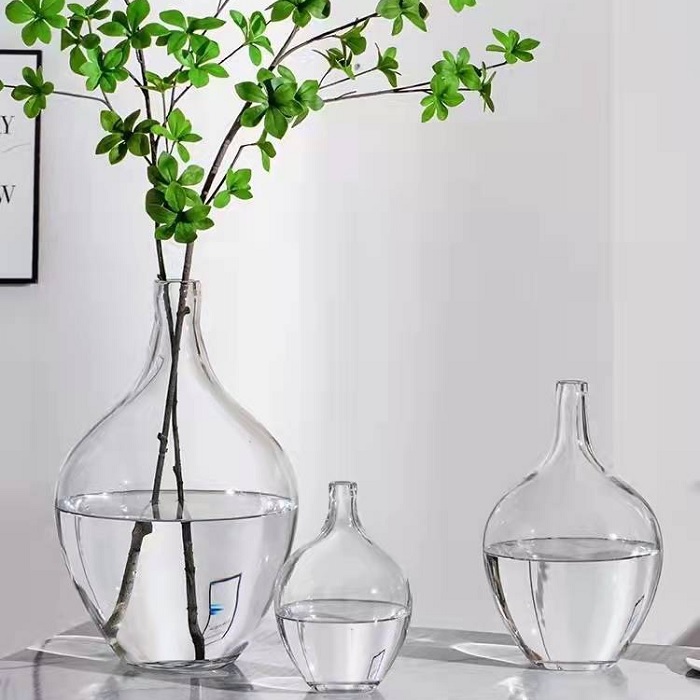 Bình thủy tinh cắm hoa bụng to