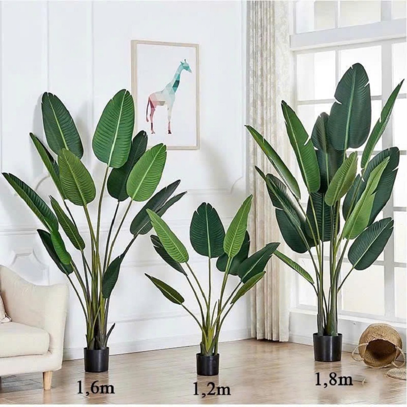 Cây chuối giả trang trí Bắc Âu lá nhám to