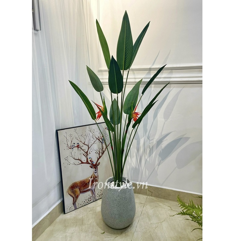 Chậu cây chuối thiên điểu giả có hoa 1m6 (hết hàng)