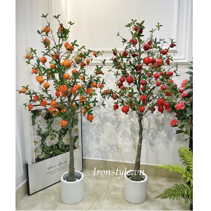 Cây lựu giả cao 1m5 kèm chậu