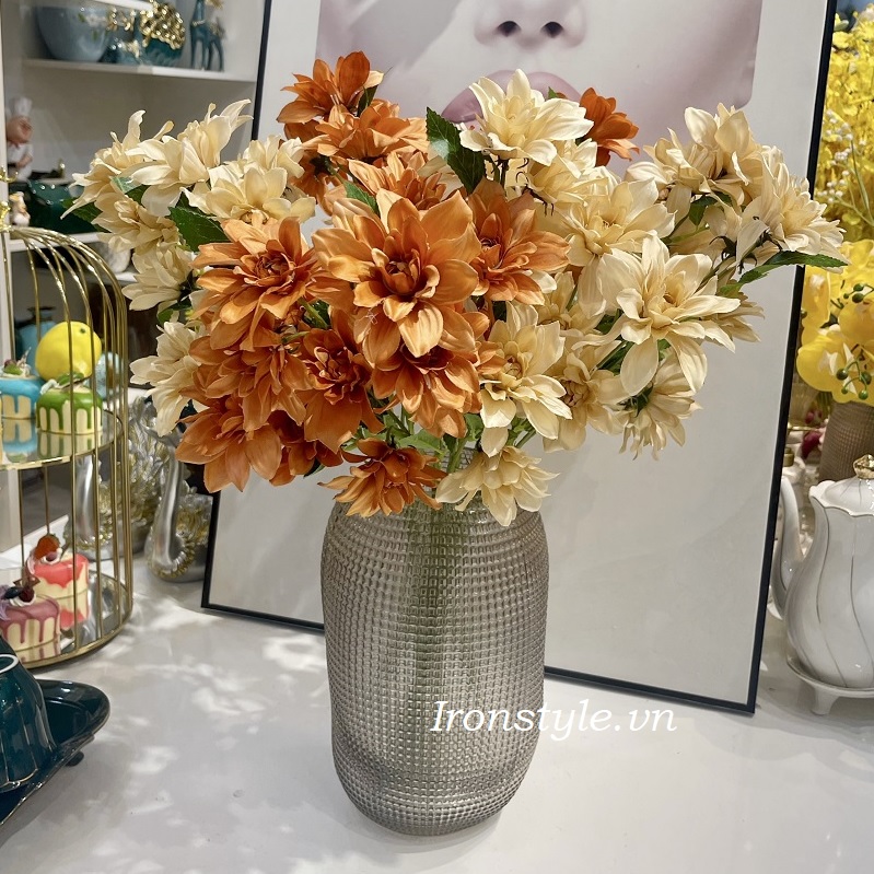Hoa thược dược giả cành 6 bông