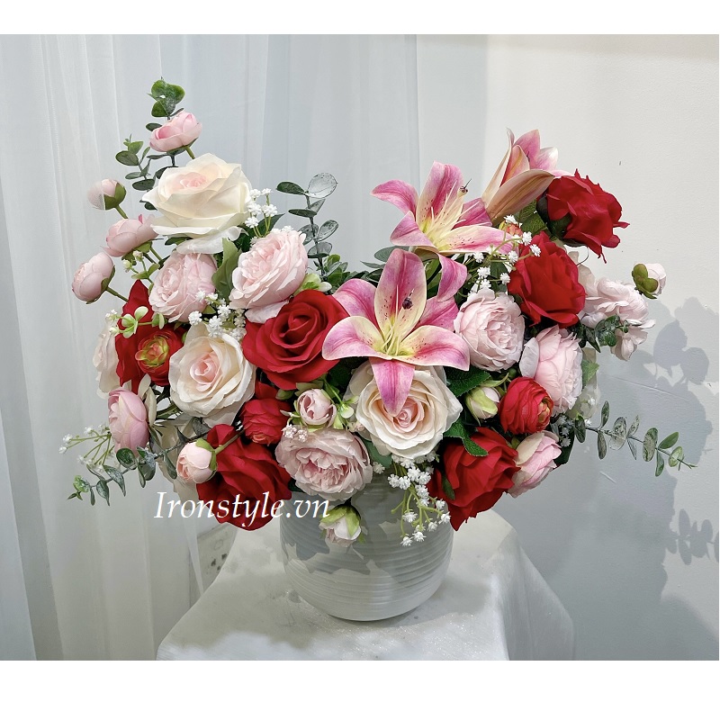 Bình hoa vải lụa để bàn mã 43