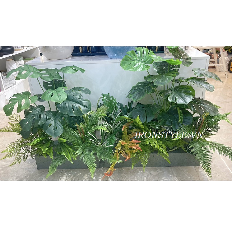 Tiểu cảnh hộp cây giả trang trí văn phòng 01