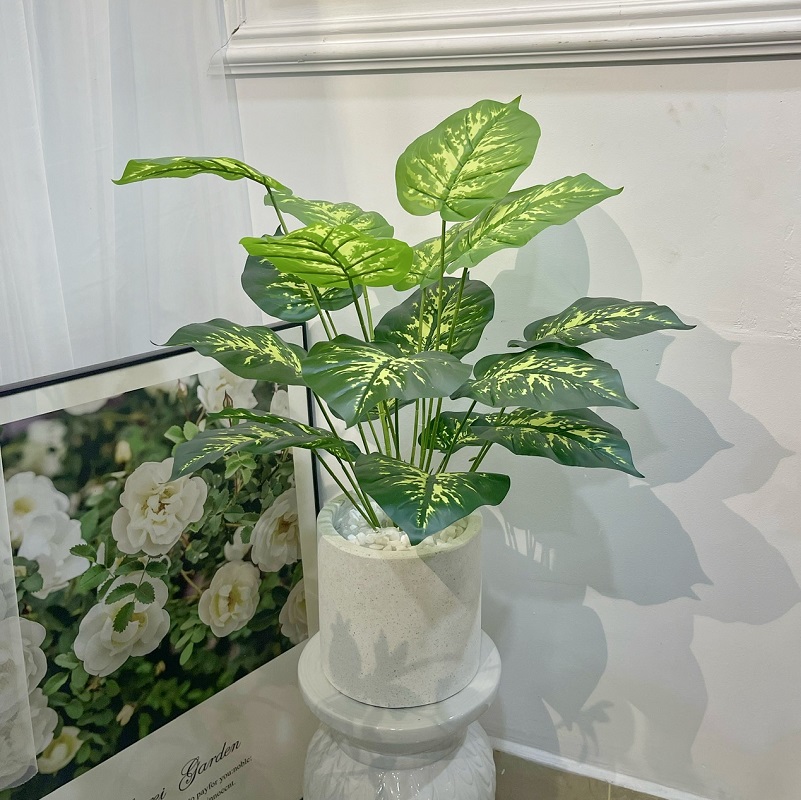 Chậu cây giả vạn niên thanh 70cm nhỏ để bàn