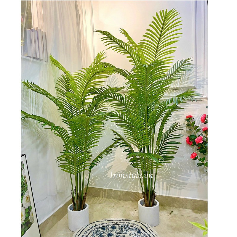 Cây dừa cảnh giả thân cứng trang trí