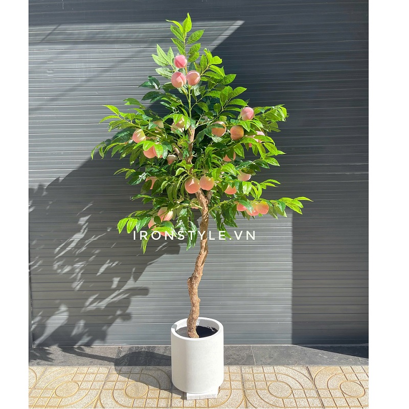 Cây trái đào tiên giả kèm chậu cao 1m9