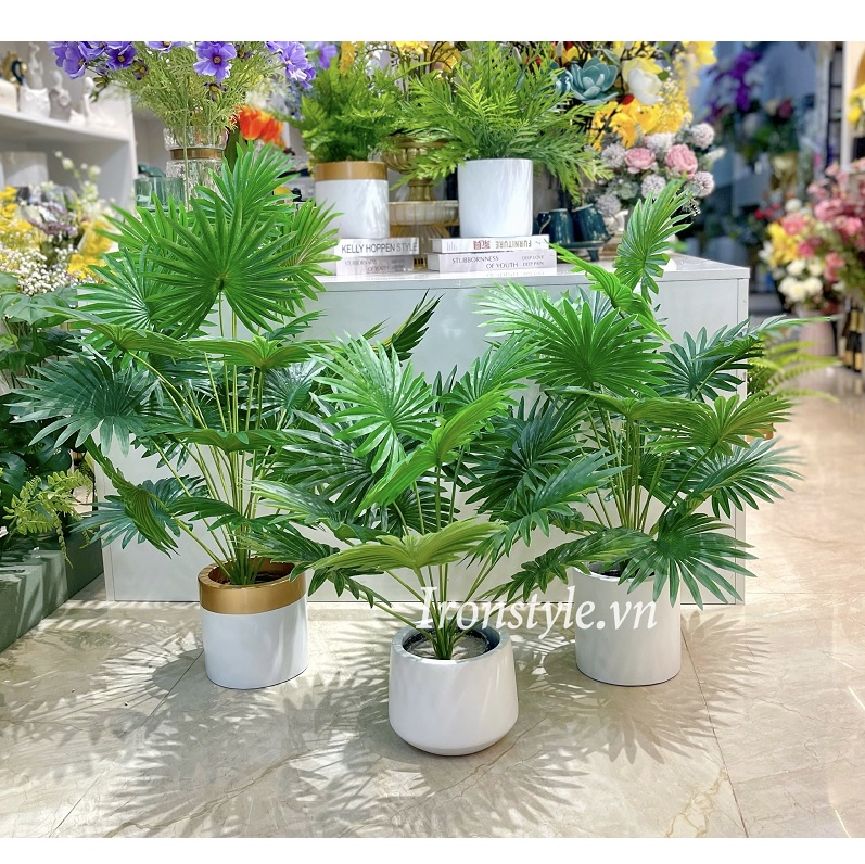 Chậu cây cọ giả size nhỏ (3 size)