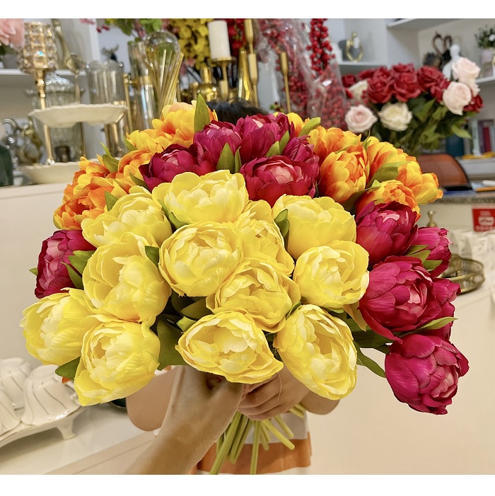 Bó hoa tulip lụa 02 (bán lẻ theo bó)