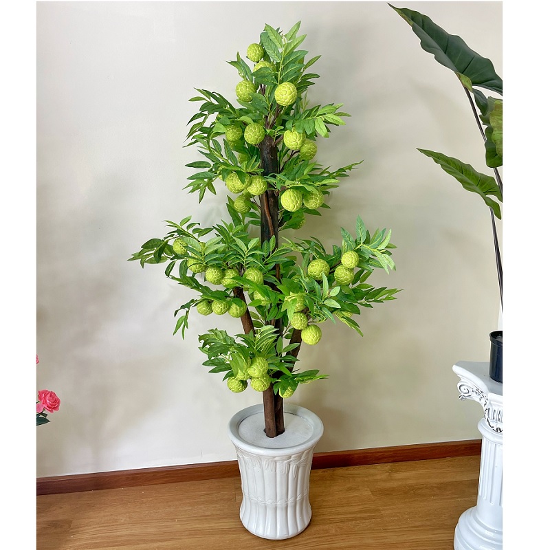 Cây mãng cầu giả trang trí cao 1m7