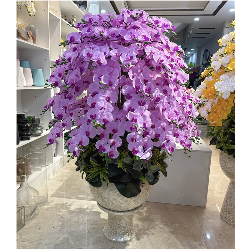 Chậu hoa lan giả lớn để sảnh mã 85