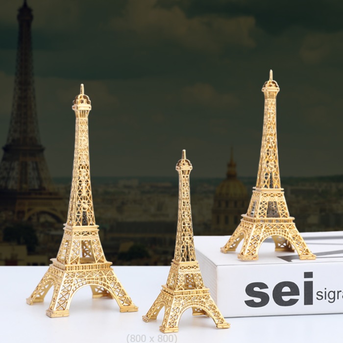 Mô hình tháp Eiffel kim loại vàng