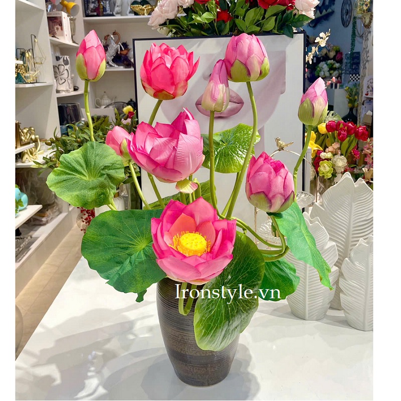Bình hoa sen thái giả trang trí 01