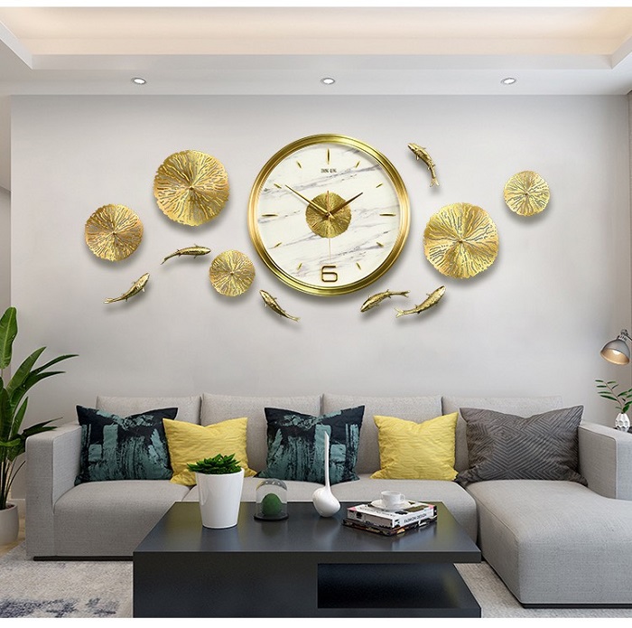 Đồng hồ treo tường cá chép đồng cao cấp