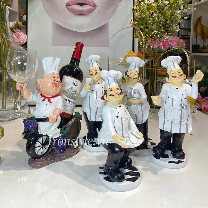 Tượng trang trí decor đầu bếp ngộ nghĩnh