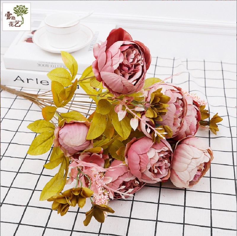 Hoa mẫu đơn giả bụi 6 bông
