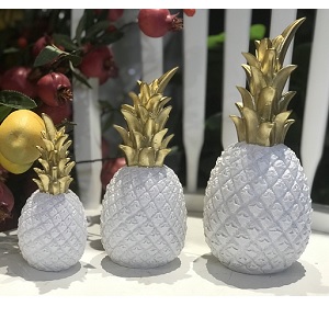 Bộ trái dứa trang trí trắng